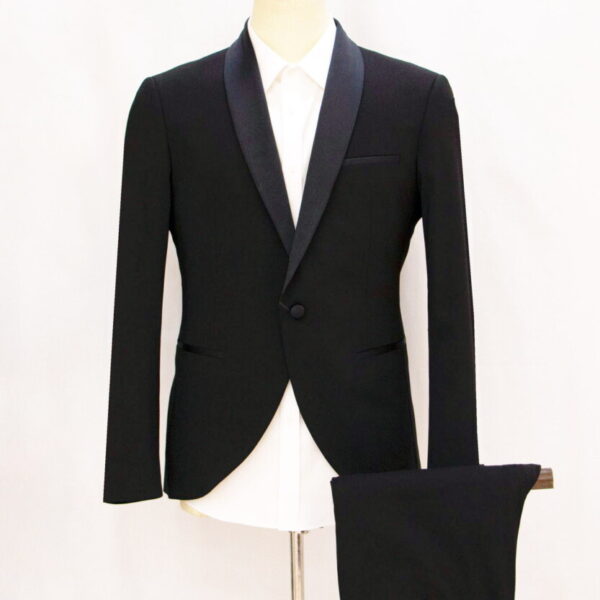 חליפת טוקסידו שחורה פס סאטן (שאל ) SUPER SLIM דגם B2